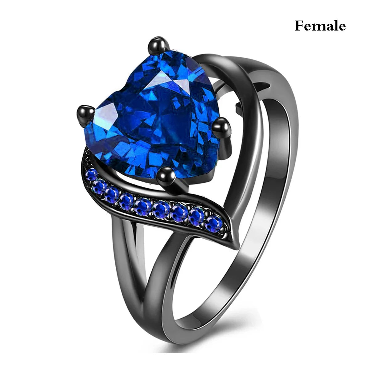 Romantic Couple Rings with Blue Rhinestones - Stainless Steel Celtic Dragon Wedding Bands