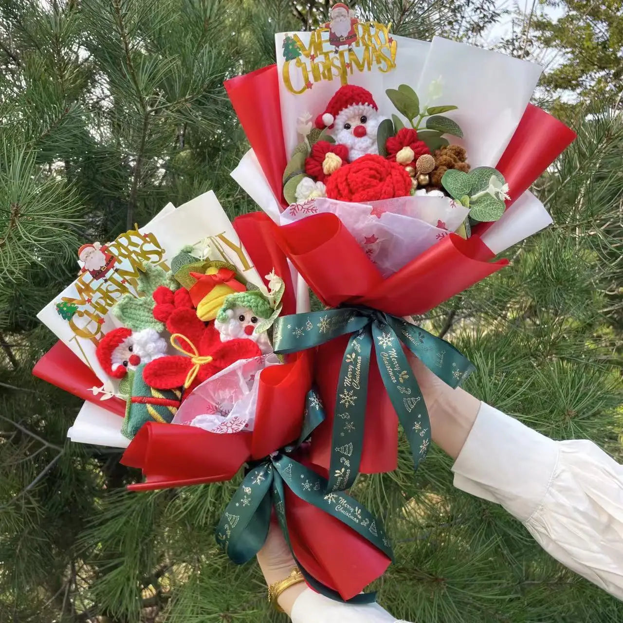 Finished Knitted Sunflower Bouquet - Creative Crochet Flowers for Valentine’s Day, Mother’s Day, Birthday, and Graduation Gifts