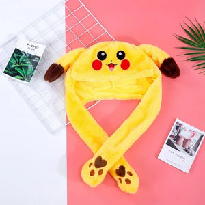 Pokemon Cartoon Glowing Hat Cute Pikachu Children Bunny Hat Cute Pet Bunny Ears Will Move Headband Girl New Year Gift New