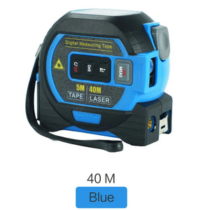 3-in-1 Laser Tape Measure | 40/60M High Precision Measuring Tool with Digital Display & Steel Tape