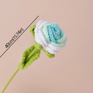 Hand-Knitted Crochet Rose Bouquet | Artificial Flowers for Wedding, Valentine's, and Home Decor