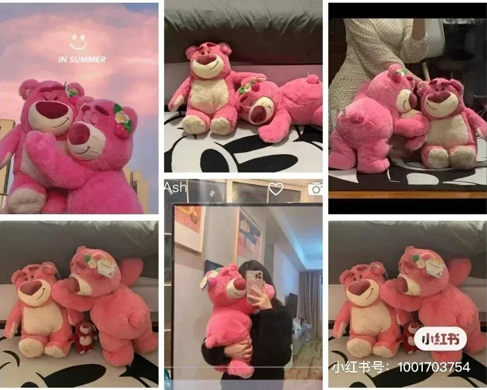 40cm Disney Strawberry Bear Plush Toy - Cute Kawaii Cartoon Pillow for Girls, Kids, and Anime Lovers - Perfect Gift for Any Occasion