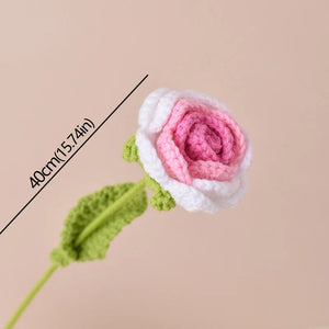 Hand-Knitted Crochet Rose Bouquet | Artificial Flowers for Wedding, Valentine's, and Home Decor