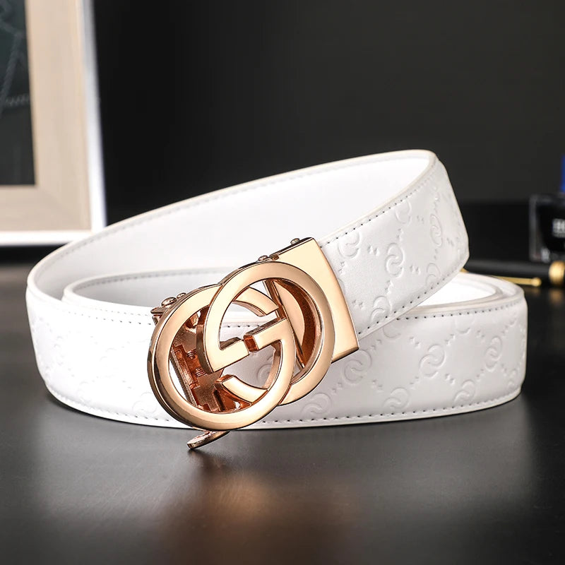 Luxury Genuine Leather Belt for Men & Women - Designer Style, Fashion Business Belt with Durable Buckle