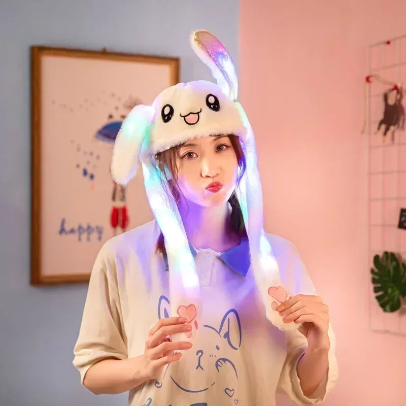 Pokemon Cartoon Glowing Hat Cute Pikachu Children Bunny Hat Cute Pet Bunny Ears Will Move Headband Girl New Year Gift New