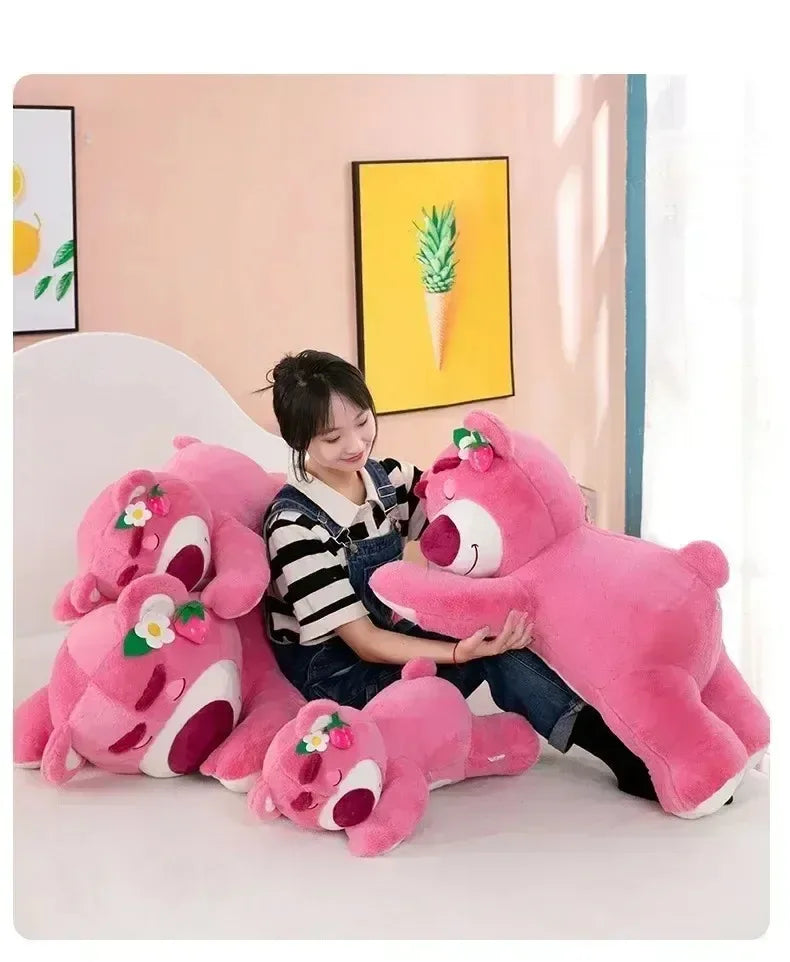 40cm Disney Strawberry Bear Plush Toy - Cute Kawaii Cartoon Pillow for Girls, Kids, and Anime Lovers - Perfect Gift for Any Occasion