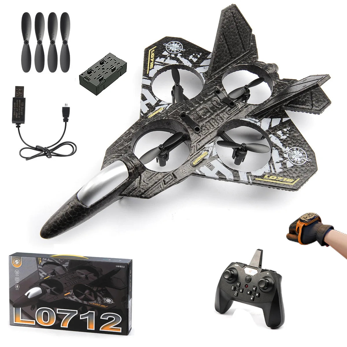 RC Plane – 2.4G Remote Control Aircraft with Lights & EPP Foam for Kids & Beginners