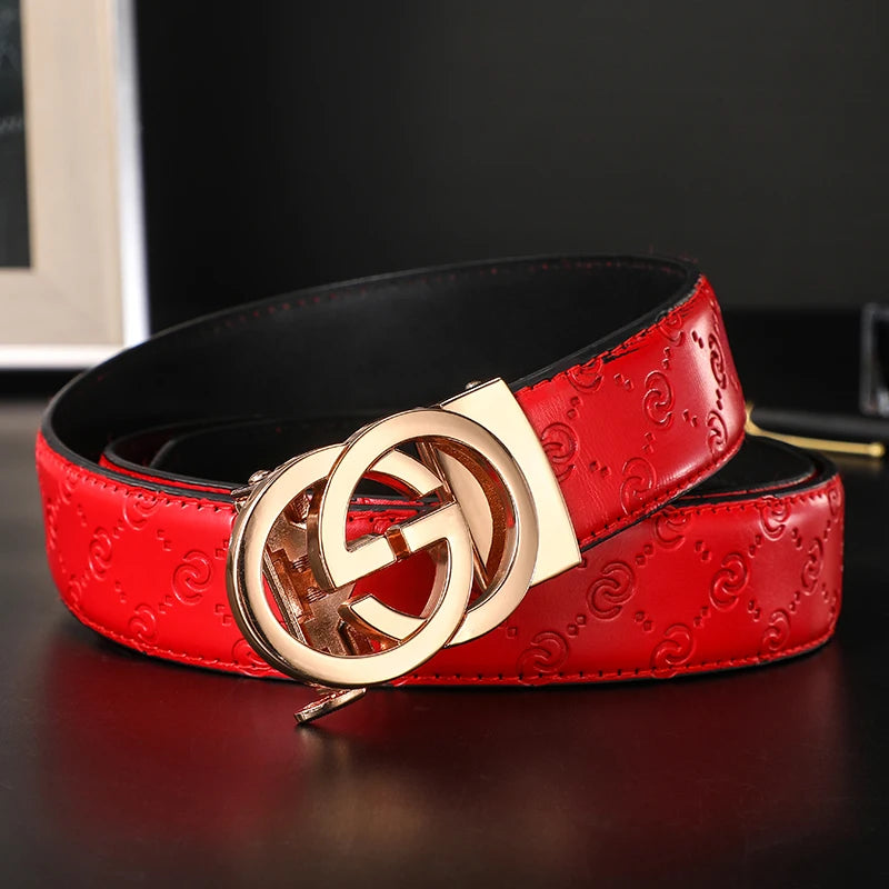 Luxury Genuine Leather Belt for Men & Women - Designer Style, Fashion Business Belt with Durable Buckle