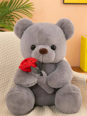 Valentine's Day Teddy Bear Plush Toy for Girls - Cute Rose Bear Gift for Loved Ones