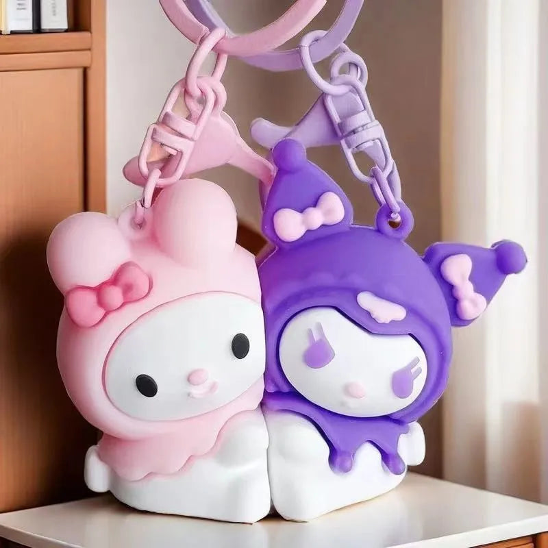 1 Pair Sanrio Couple Magnetic Keychain – Kuromi & Cinnamoroll for Bags, Cars, and Gifts