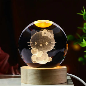 Disney Stitch Crystal Ball Night Light - 3D Laser Carved Gift