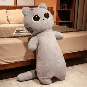 65cm Giant Cat Plush Toy - Soft Cylindrical Animal Bolster Pillow for Kids