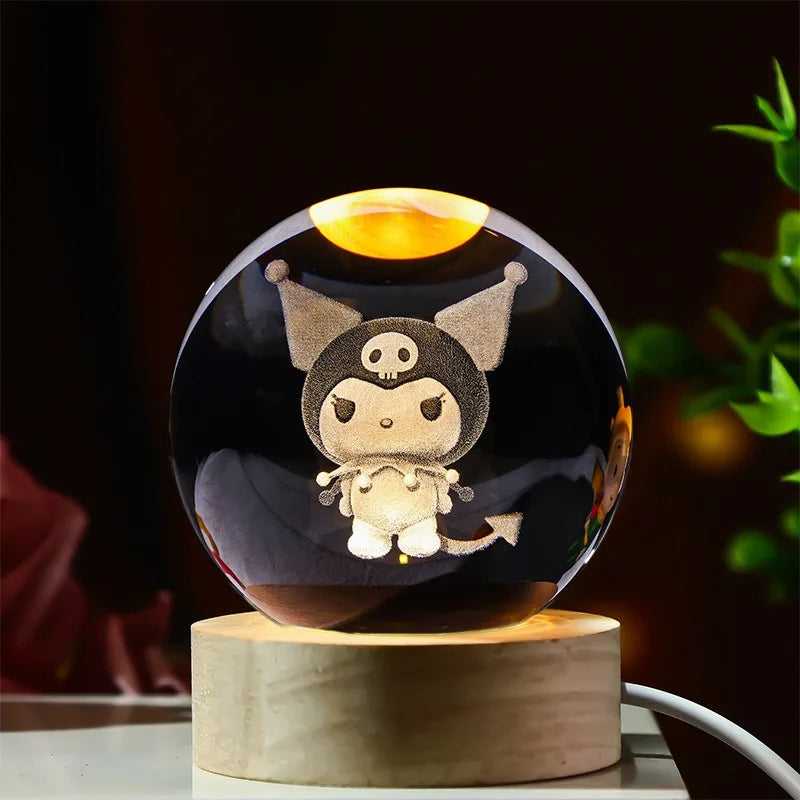 Disney Stitch Crystal Ball Night Light - 3D Laser Carved Gift