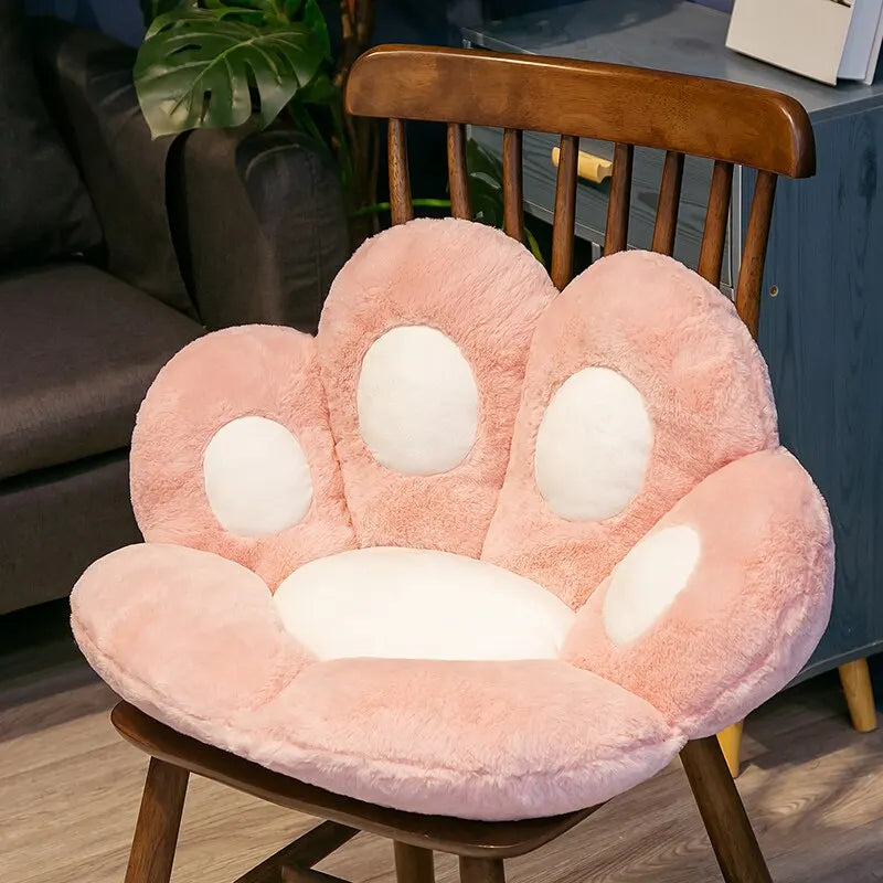 70*60cm Kawaii Cat Paw Plush Cushion – Soft Chair Pad, Sofa Pillow, or Nap Doll