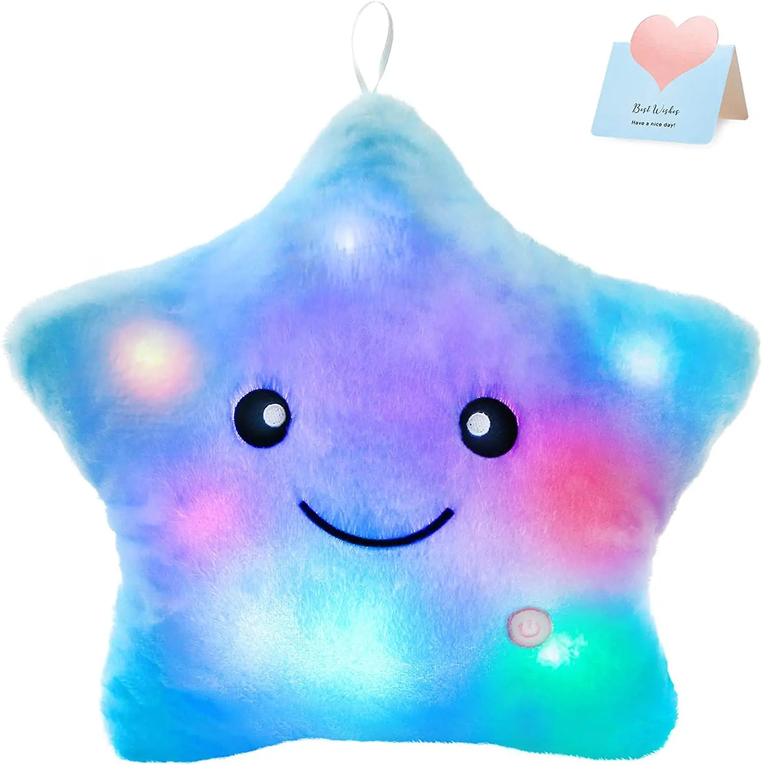 34CM Luminous Star Plush Pillow with LED Light – Soft Stuffed Toy Cushion for Kids, Children, and Girls – Perfect Gift for Christmas & Birthdays