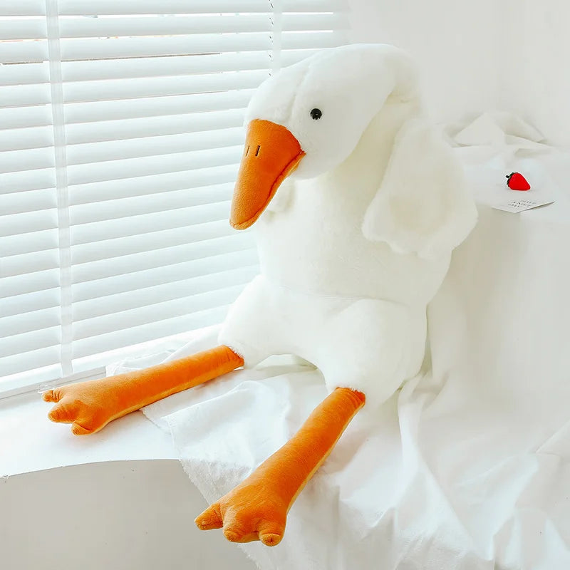 Large White Goose Plush Pillow - 90-190cm Stuffed Toy Gift