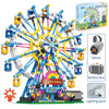 MOC Rotating Ferris Wheel Building Blocks - Electric Bricks with Light for Kids