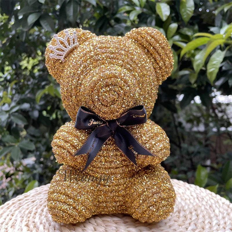 Diamond Teddy Bear with Clear Gift Box