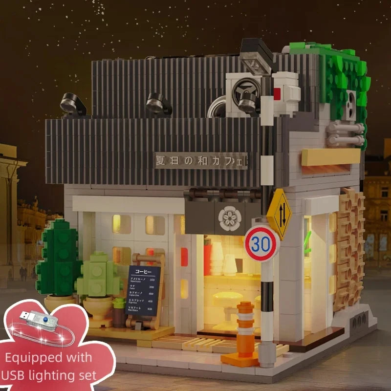 Cada LED Japanese Street View Building Blocks – Steamed Bun House & Summer Cafe