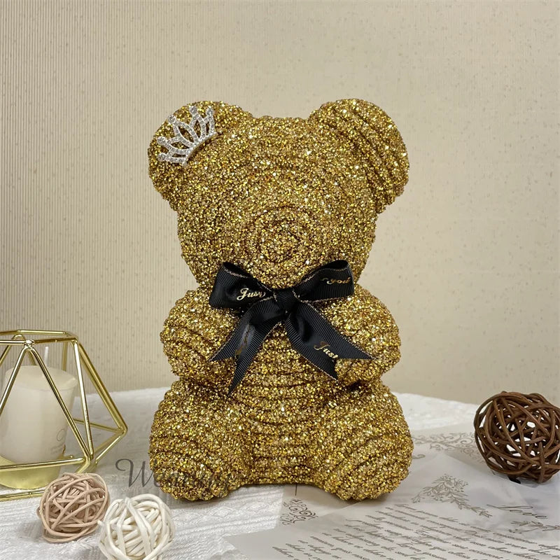 Diamond Teddy Bear with Clear Gift Box