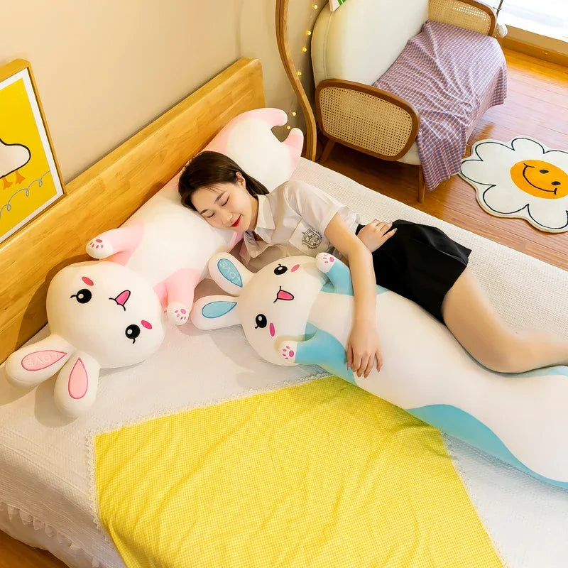 130cm Soft Pink Rabbit Doll – Cute Throw Pillow & Sleeping Companion