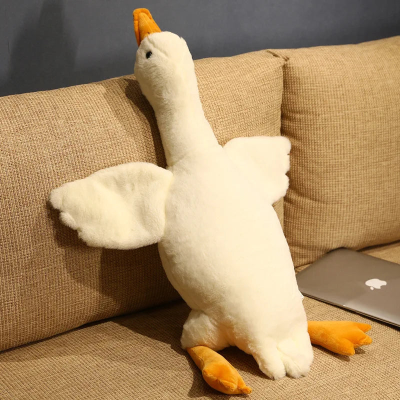 Giant Fluffy Duck Plush Toy - Adorable 50-130cm Sleeping Pillow for Kids & Girls | Perfect Birthday Gift