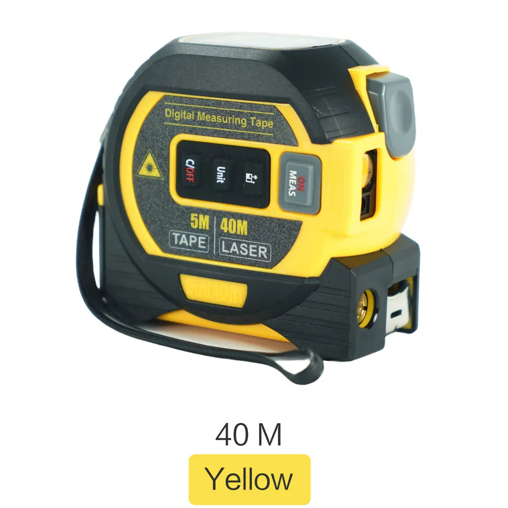 3-in-1 Laser Tape Measure | 40/60M High Precision Measuring Tool with Digital Display & Steel Tape