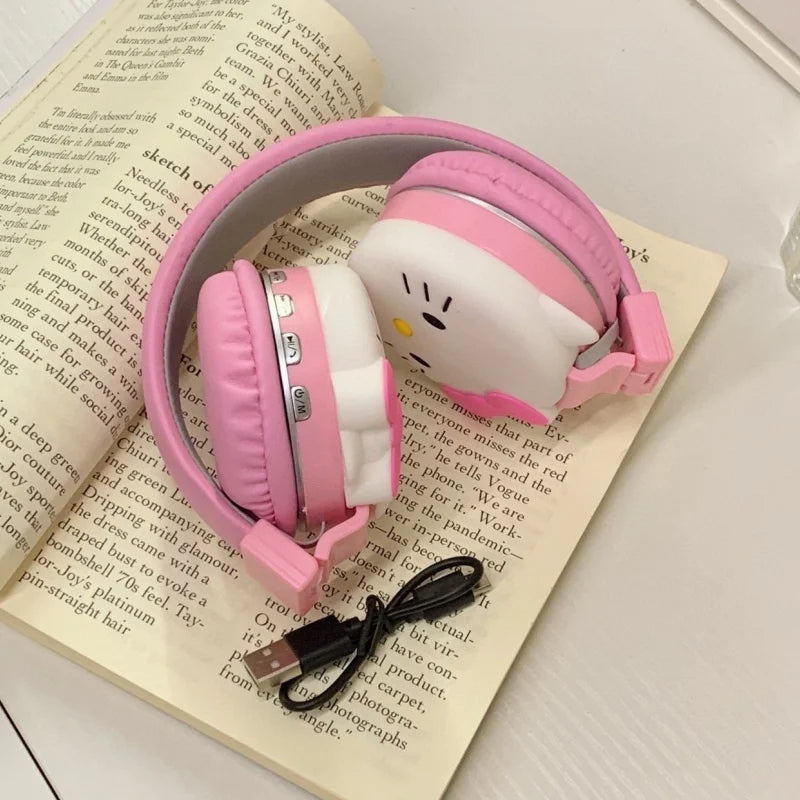 Hello Kitty Bluetooth Headphone | Cute Wireless Stereo Headset with Mic - Anime Cartoon Y2K Fashion Gift