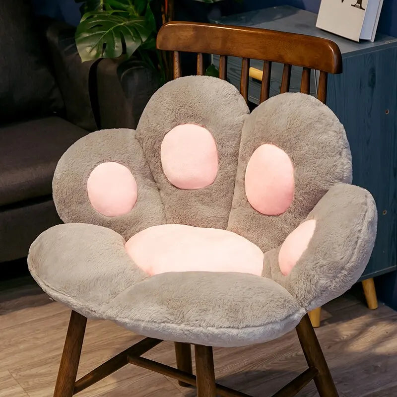 70*60cm Kawaii Cat Paw Plush Cushion – Soft Chair Pad, Sofa Pillow, or Nap Doll