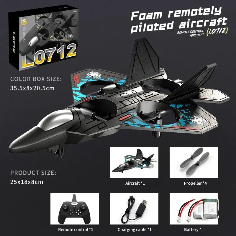 RC Plane – 2.4G Remote Control Aircraft with Lights & EPP Foam for Kids & Beginners