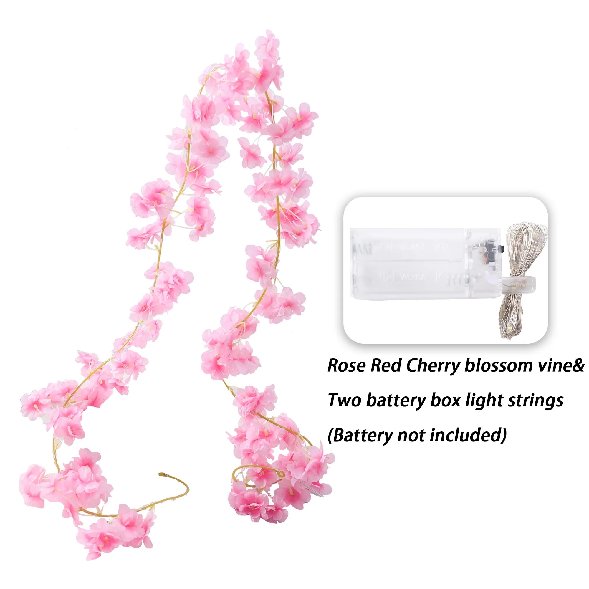 Kahaul Artificial Pink Cherry Blossom Vine - Wedding, Home & Party Decoration